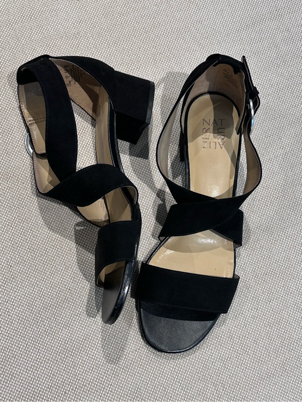NATURALIZER size 10 Black Dress Ankle Amelia Sandals Adjustable Buckle Strap NEW - Picture 3 of 11